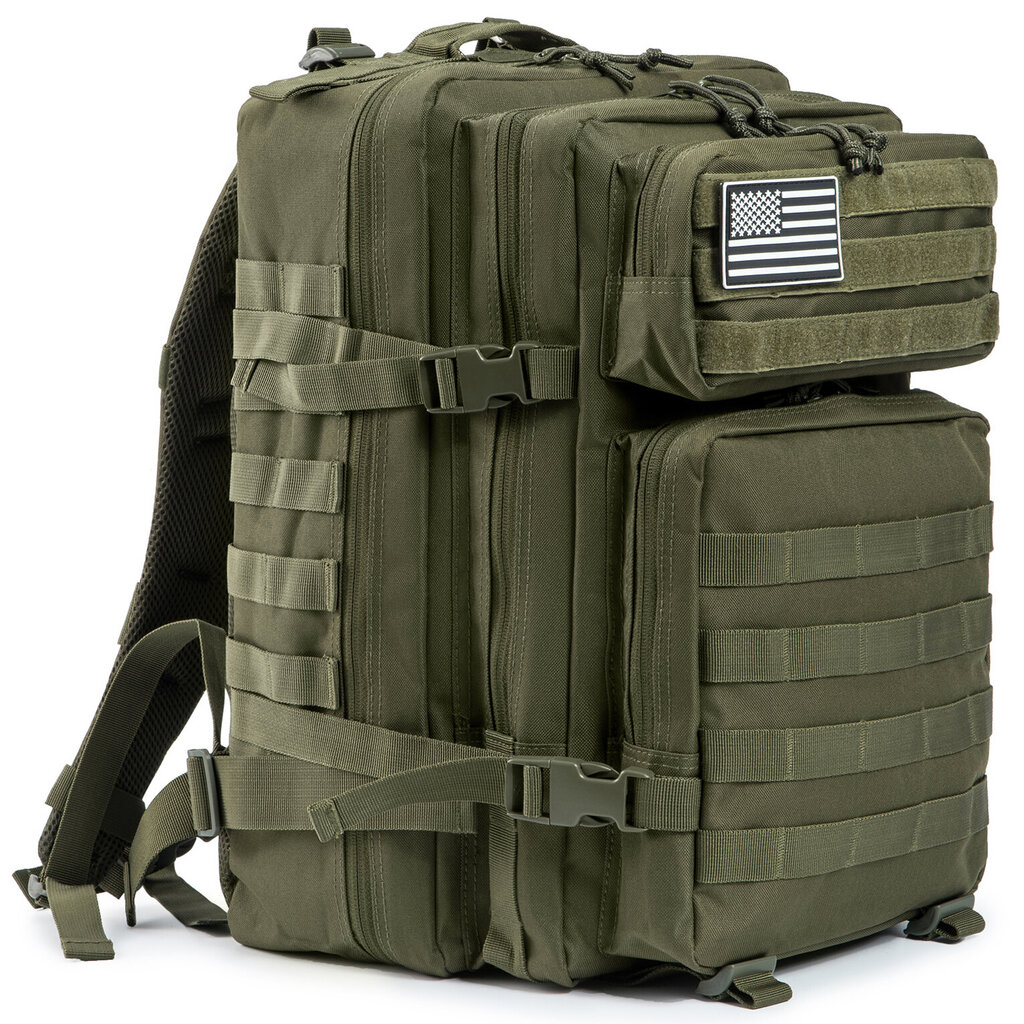 QT&QY Tactical Military Reput 45L Suuri kapasiteetti Mies 3 Päivän Army Molle Assault Laukut Ulkoilu Retkeily Reppu Vihreä hinta ja tiedot | Urheilukassit ja reput | hobbyhall.fi