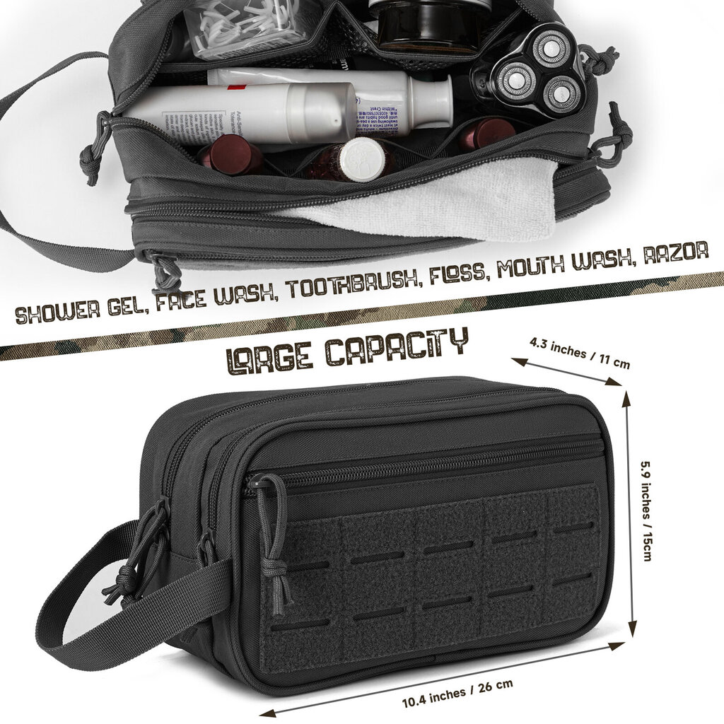 QT&QY Tactical Swimming Toyness Bag miehille Hygienialaukku Military Tool Molle Small Dopp Kit Miesten parranajopakkaus Matkasuihkulaukku Green hinta ja tiedot | Urheilukassit ja reput | hobbyhall.fi