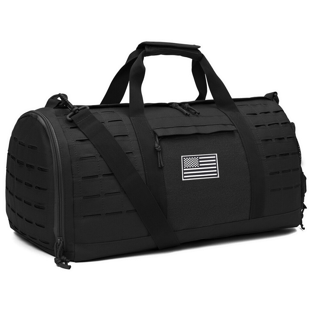 QT&QY 40L Sport Gym Bag Tactical Travel Duffel Laukku Miehille Military Fitness Urheilukassi Harjoituskassi Koripallo ViikonloppulaukkuMusta hinta ja tiedot | Urheilukassit ja reput | hobbyhall.fi