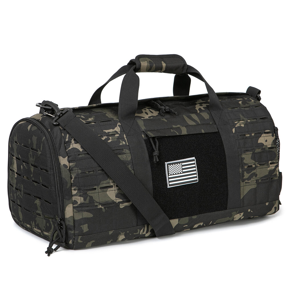 QT&QY 40L Sport Gym Bag Tactical Travel Duffel Laukku Miehille Military Fitness Duffel Bag Harjoituskassi Koripallo ViikonloppulaukkuBlackCP hinta ja tiedot | Urheilukassit ja reput | hobbyhall.fi