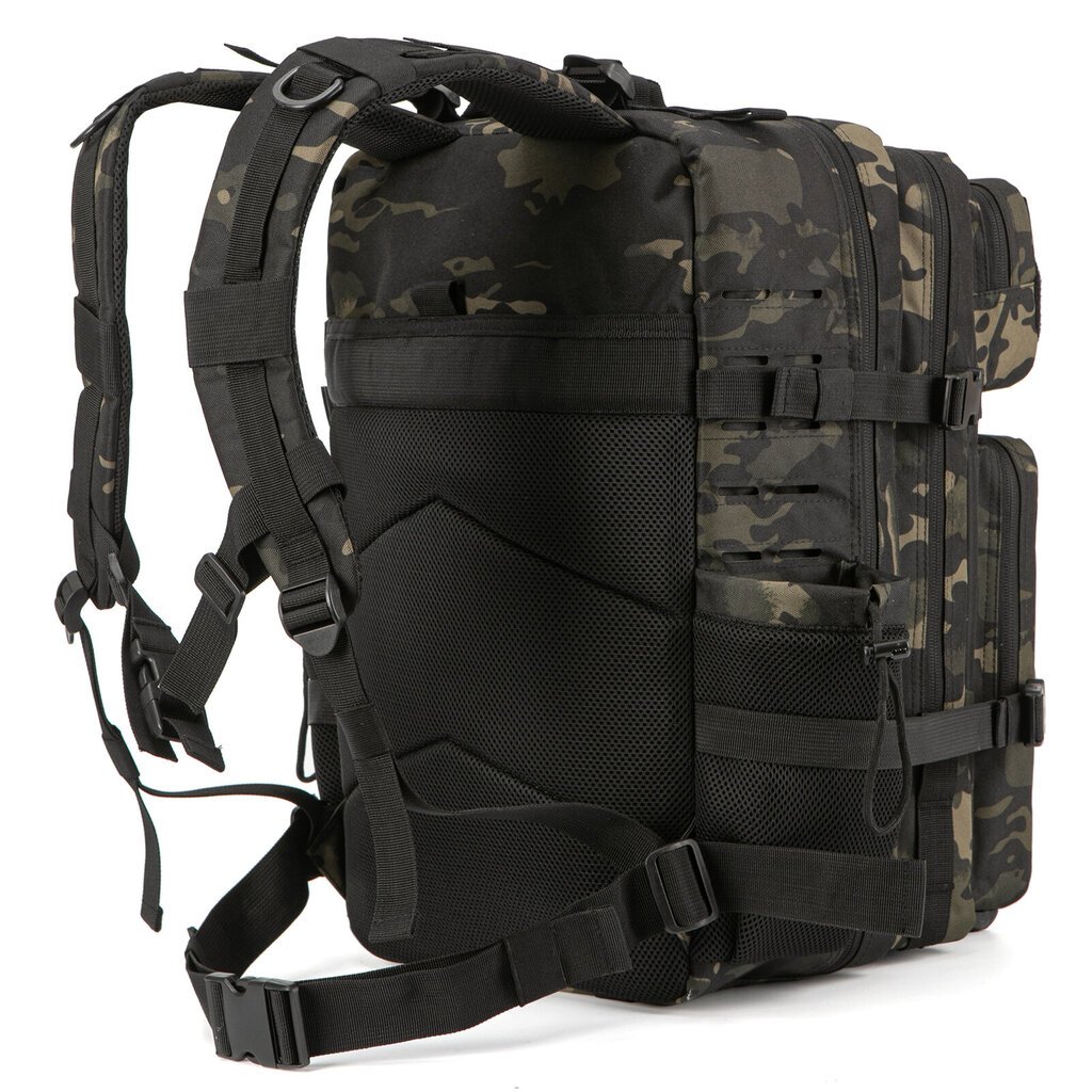 QT&QY 25L/45L sotilaallinen taktinen reppu naisille/miehille Army Laser Cut Molle -päiväreppu koululaukku Gym-reppu kaksoismukinpitimellä 25L musta hinta ja tiedot | Urheilukassit ja reput | hobbyhall.fi