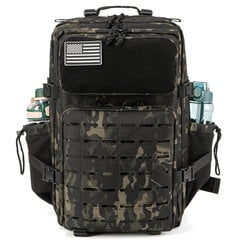 QT&QY 25L/45L sotilaallinen taktinen reppu naisille/miehille Army Laser Cut Molle -päiväreppu koululaukku Gym-reppu, jossa on kaksoismukinpidin25L Leopard hinta ja tiedot | Urheilukassit ja reput | hobbyhall.fi