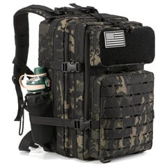 QT&QY 25L/45L sotilaallinen taktinen reppu naisille/miehille Army Laser Cut Molle -päiväreppu koululaukku Gym-reppu, jossa on kaksoismukinpidin25L Leopard hinta ja tiedot | Urheilukassit ja reput | hobbyhall.fi