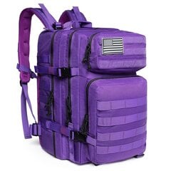 QT&QY 45L GYM Fitness Style Reput miehille/naisille Sotilaallinen Tactical Training Molle Survival Bag Vaellus Vaellusreppu Violetti hinta ja tiedot | Urheilukassit ja reput | hobbyhall.fi