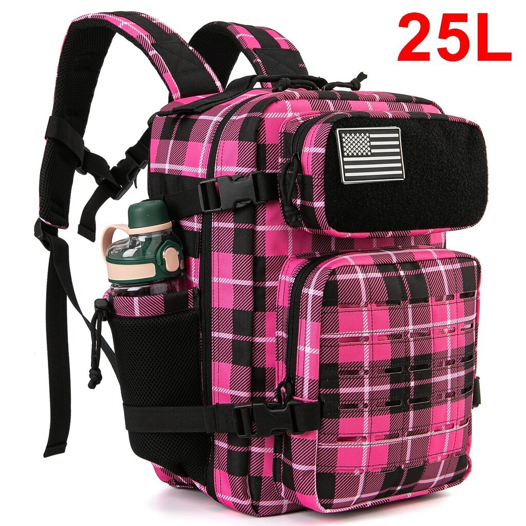 QT&QY 25L/45L sotilaallinen taktinen reppu naisille/miehille Army Laser Cut Molle -päiväreppu koululaukku Gym-reppu kaksoismukinpitimellä 25L ruusuruudukko hinta ja tiedot | Urheilukassit ja reput | hobbyhall.fi