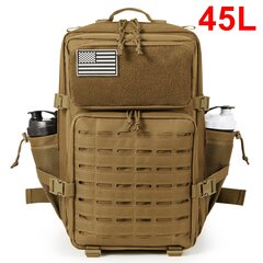 QT&QY 25L/45L sotilaallinen taktinen reppu naisille/miehille Army Laser Cut Molle -päiväreppu koululaukku Gym-reppu kaksinkertaisella kupinpitimellä45L Khaki hinta ja tiedot | Urheilukassit ja reput | hobbyhall.fi