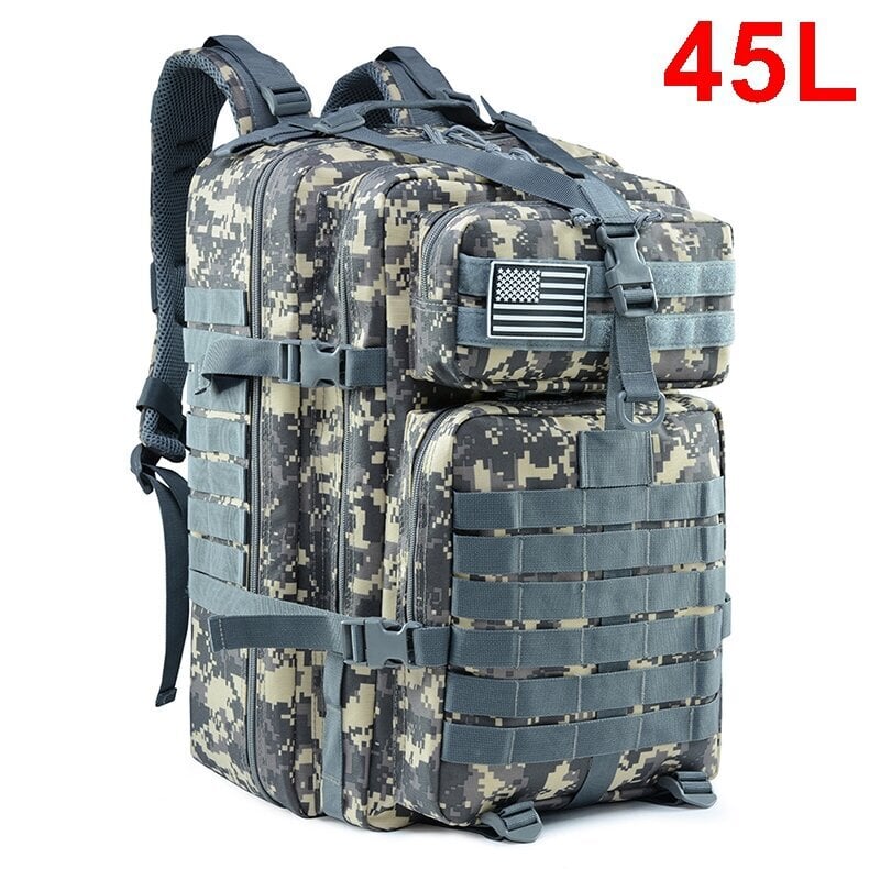 QT&QY 30/45L Miesten Tactical Reput Armeijan Matkalaukut Army Outdoor 3P Assault Pack EDC Molle Pack Retkeilyyn Metsästyslaukku45L ACU hinta ja tiedot | Urheilukassit ja reput | hobbyhall.fi