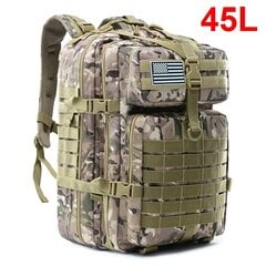 QT&QY 30/45L Miesten Tactical Reput Armeijan Matkalaukut Army Outdoor 3P Assault Pack EDC Molle Pack Retkeilyyn Metsästyslaukku45L CP hinta ja tiedot | Urheilukassit ja reput | hobbyhall.fi