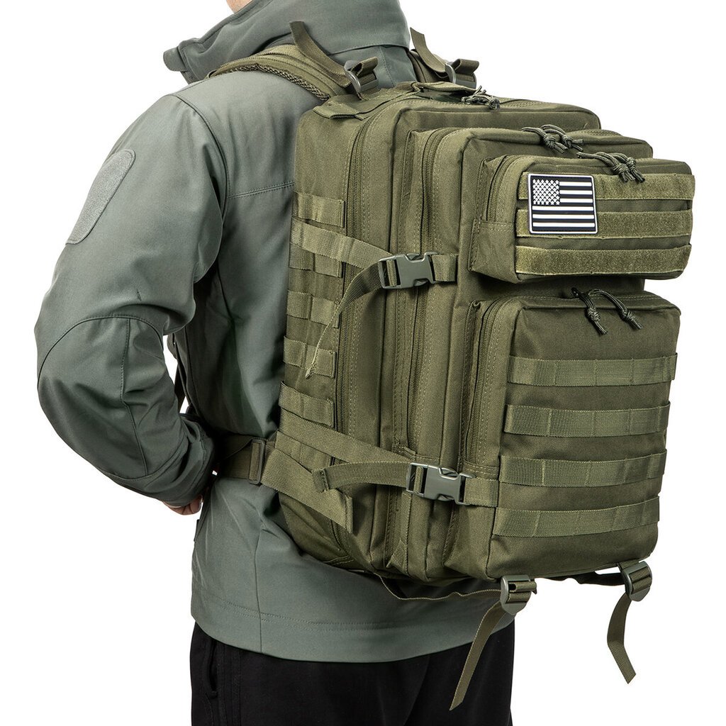 QT&QY 45L Military Tactical Reppu Molle Army Assault Pack CCW 3 päivän selviytymislaukku Vaellus Vaellusreppu raskas reppuMusta hinta ja tiedot | Urheilukassit ja reput | hobbyhall.fi