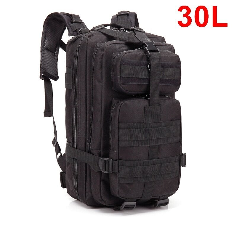 QT&QY 30/50L Miesten Tactical Reput Armeijan Matkalaukut Army Outdoor 3P Assault Pack EDC Molle Pack Retkeilyyn Metsästyslaukku30L Musta hinta ja tiedot | Urheilukassit ja reput | hobbyhall.fi