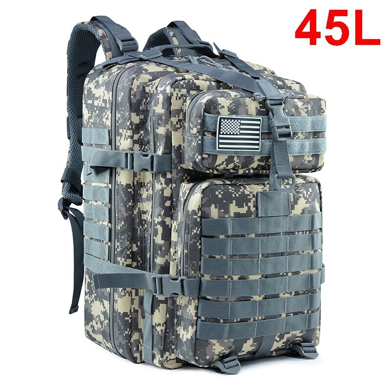 QT&QY 30/50L Miesten Tactical Reput Armeijan Matkalaukut Army Outdoor 3P Assault Pack EDC Molle Pack Retkeilyyn Metsästyslaukku50L ACU hinta ja tiedot | Urheilukassit ja reput | hobbyhall.fi