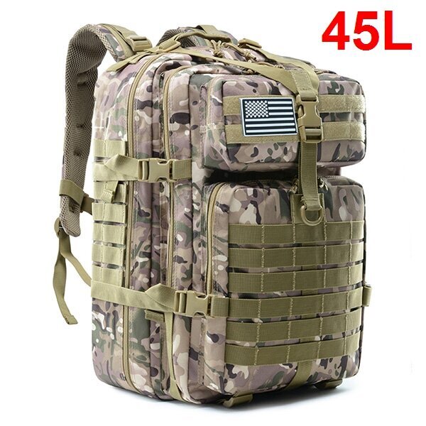 QT&QY 30/50L Miesten taktiset reput Sotilaalliset matkalaukut Army Outdoor 3P Assault Pack EDC Molle Pack retkeilyyn metsästyslaukku50L CP hinta ja tiedot | Urheilukassit ja reput | hobbyhall.fi