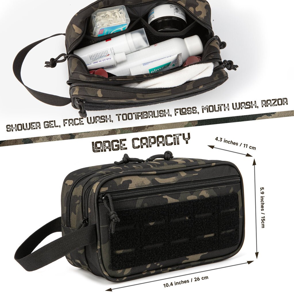 QT&QY Tactical hygienialaukku miehille hygienialaukku Military Tool Molle Pouches Small Dopp Kit Miesten parranajopakkaus Matkasuihkulaukku Vihreä hinta ja tiedot | Urheilukassit ja reput | hobbyhall.fi