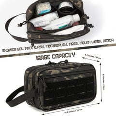 QT&QY Tactical hygienialaukku miehille hygienialaukku Military Tool Molle Pouches Small Dopp Kit Miesten parranajopakkaus MatkasuihkulaukkuKhaki hinta ja tiedot | Urheilukassit ja reput | hobbyhall.fi