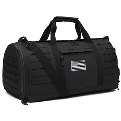 QT&QY 40L Sport Gym Bag Tactical Travel Duffle Bag miehille Military Fitness Harjoituslaukku Kenkä Koripallo ViikonloppulaukutMusta hinta ja tiedot | Urheilukassit ja reput | hobbyhall.fi