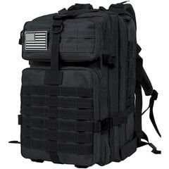 QT&QY 50L Miesten Tactical Reput Armeijan Matkalaukut Army Outdoor 3P Assault Pack EDC Molle Pack Retkeilyyn MetsästyslaukkuMusta hinta ja tiedot | Urheilukassit ja reput | hobbyhall.fi