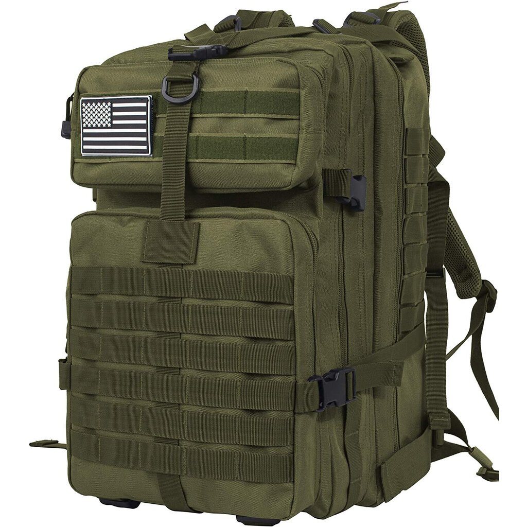 QT&QY 50L Miesten Tactical Reput Armeijan Matkalaukut Army Outdoor 3P Assault Pack EDC Molle Reppu Retkeilyyn Metsästyslaukku Green hinta ja tiedot | Urheilukassit ja reput | hobbyhall.fi