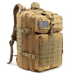 QT&QY 50L Miesten Tactical Reput Armeijan Matkalaukut Army Outdoor 3P Assault Pack EDC Molle Reppu Retkeilyyn MetsästyslaukkuKhaki hinta ja tiedot | Urheilukassit ja reput | hobbyhall.fi