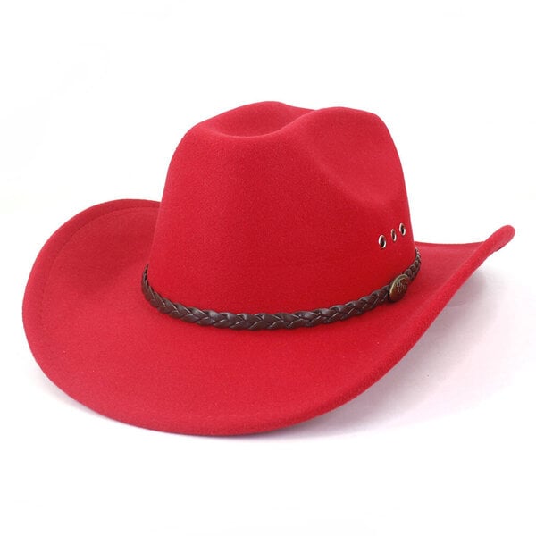 10cm iso lieri Cowboy hattu 2023 Syksy Talvi kihara lieri punk tyyliin iso lierinen miesten ja naisten siisti pyöräilyhattu Western Cowboy hattu