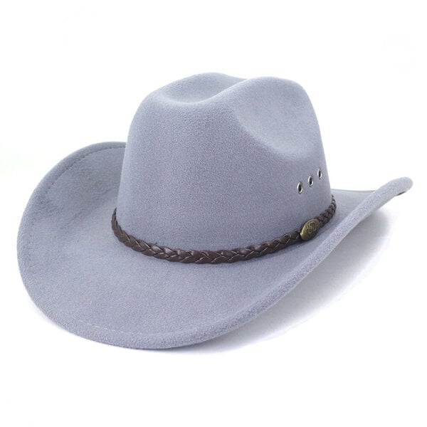 10cm iso lieri Cowboy hattu 2023 Syksy Talvi kihara lieri punk tyyliin iso lierinen miesten ja naisten siisti pyöräilyhattu Western Cowboy hattu