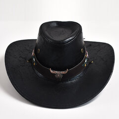 Lehmän pää Koristele Länsi-Cowboy-hatut naisille Miesten Muoti Leveälieriset Gentleman Jazz-hatut Panama Cowgirl Cap Sombrero Hombre hinta ja tiedot | Miesten hatut, huivit ja käsineet | hobbyhall.fi