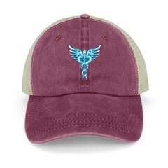 Blue Caduceus Symbol Cowboy Hat aurinkohattu Ylellinen merkki Miesten hatut Naisten hinta ja tiedot | Miesten hatut, huivit ja käsineet | hobbyhall.fi