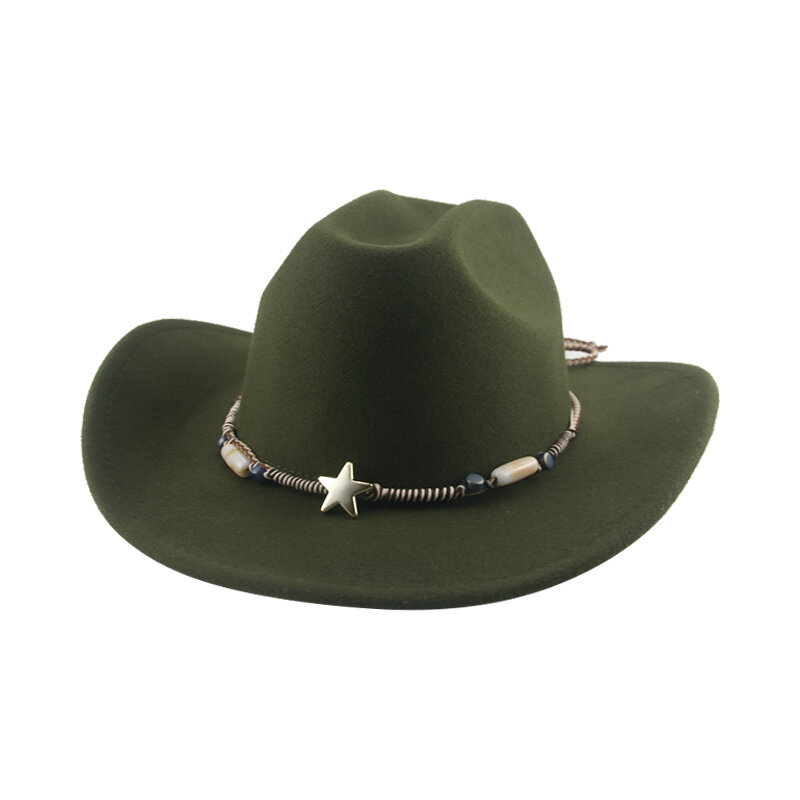 Cowboy-hattu Länsi-Cowboy-hattu Cowgirl Casual Jazz-lippikset miehille Solid Belt Band Khaki Coffee Leveälieriset Fedoras-hatut naisille Uutta hinta ja tiedot | Miesten hatut, huivit ja käsineet | hobbyhall.fi