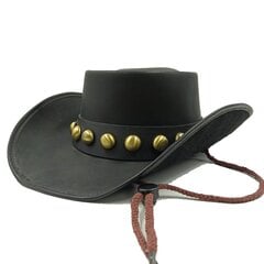 Klassiset unisex-nahkaiset Cowboy-hatut naiset Miehet Länsi-Cowboy-hattu isälle Gentleman Lady Sombrero Hombre Jazz Caps Hyvä paketti hinta ja tiedot | Miesten hatut, huivit ja käsineet | hobbyhall.fi