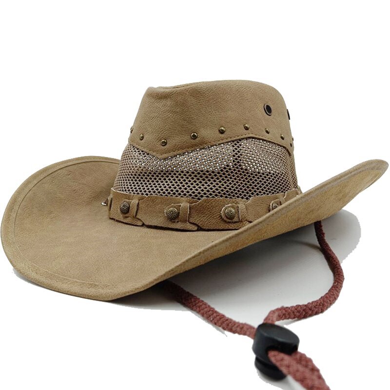 Klassiset unisex-nahkaiset Cowboy-hatut naiset Miehet Länsi-Cowboy-hattu isälle Gentleman Lady Sombrero Hombre Jazz Caps Hyvä paketti hinta ja tiedot | Miesten hatut, huivit ja käsineet | hobbyhall.fi