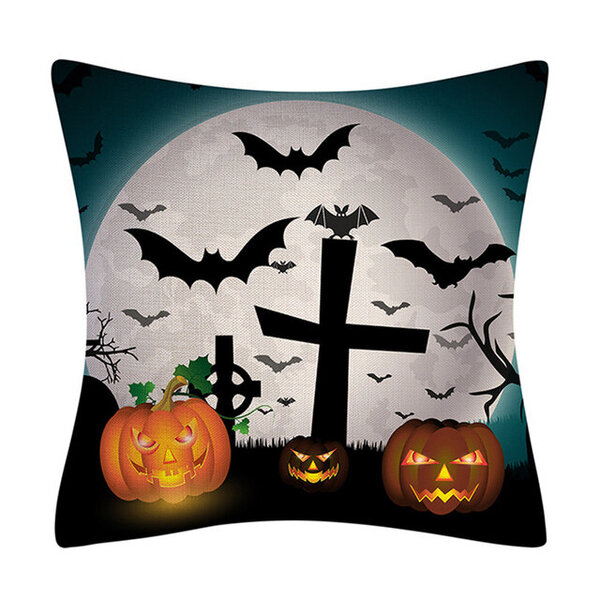 Happy Halloween Trick or Treat Söpö Ghost Child Tyynyliina Kurpitsa Bat Wizard Heittotyynynpäällinen Juhlasisustus 45x45cm