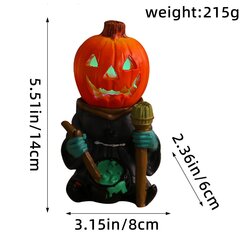 Halloween LED-valo Pumpkin Knight -työpöydän koristeet hehkuva pieni kurpitsanpää kummitushartsi puutarhakoristeet hinta ja tiedot | Kynttilät ja kynttilänjalat | hobbyhall.fi