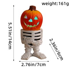 Halloween LED-valo Pumpkin Knight -työpöydän koristeet hehkuva pieni kurpitsanpää kummitushartsi puutarhakoristeet hinta ja tiedot | Kynttilät ja kynttilänjalat | hobbyhall.fi