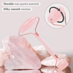 Jade Roller ja Gua Sha Set, Rose Quartz Roller Gua Sha Stonella hinta ja tiedot | Kasvojen puhdistus- ja hierontalaitteet | hobbyhall.fi