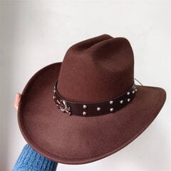 Cowboy-hattu Miesten herrasmiesten naisten jazz-cowboy-hattu nahkaisella leveälierisellä Cloche Church Sombrero Hombre -hattu hinta ja tiedot | Miesten hatut, huivit ja käsineet | hobbyhall.fi