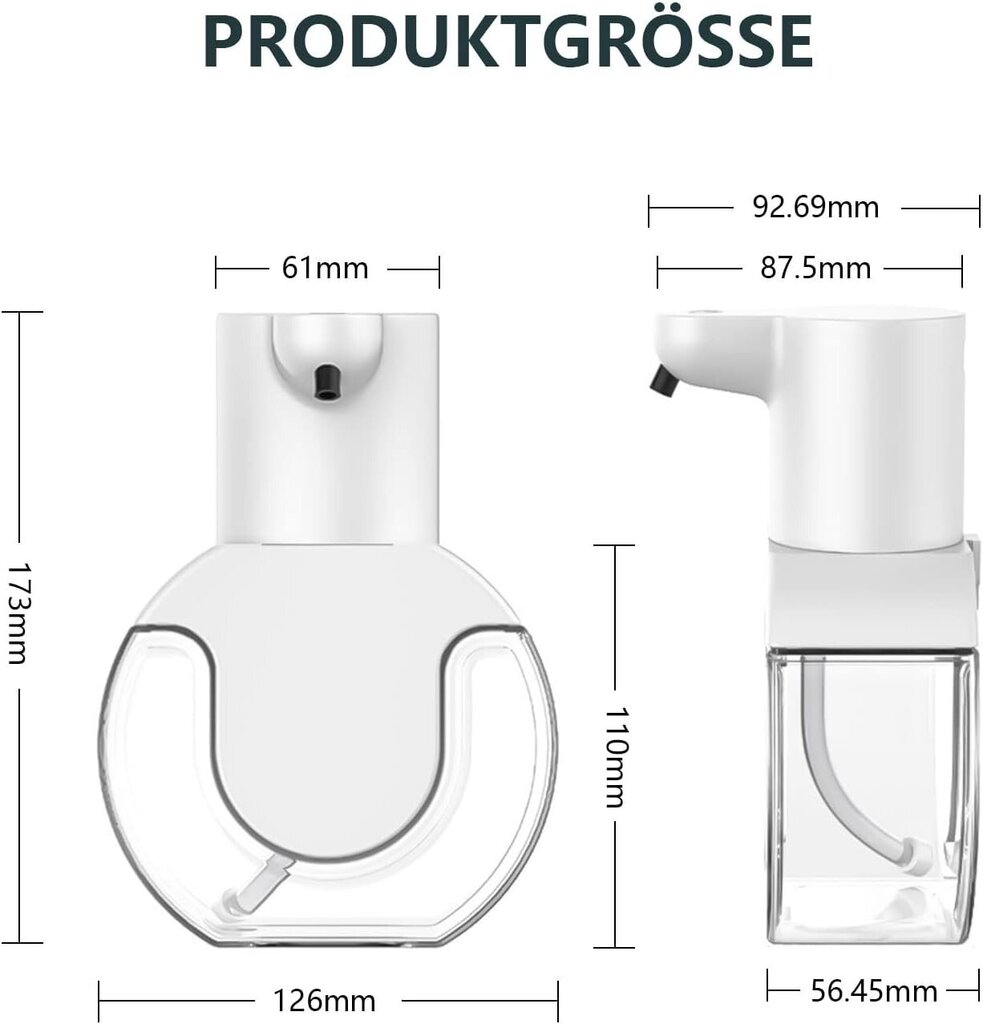 Automaattinen saippuanannostelija, seinään kiinnitettävä saippuanannostelija, 430 ml ladattava automaattinen vaahtosaippuanannostelija, IPX5 vedenpitävä keittiön ja kylpyhuoneen sähköinen saippuanannostelija hinta ja tiedot | Huonetuoksut | hobbyhall.fi