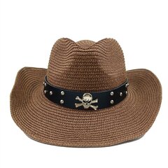 Värikäs kaksoiskovera cowboy-olkihattu pentagrammi asusteet miesten kesäinen ulkoilu rantahattu Unisex länsimainen cowboy-hattu hinta ja tiedot | Miesten hatut, huivit ja käsineet | hobbyhall.fi