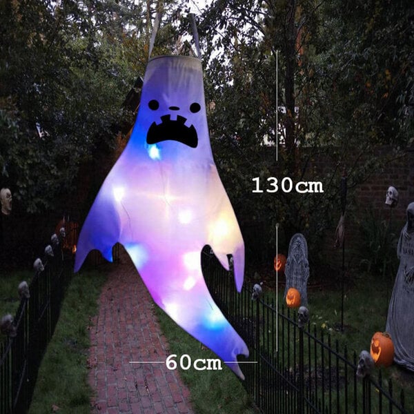 Isokokoinen LED Halloween-ulkovalo Akku Virta Luuranko Haamu Kauhu Grimace Hehkuva Juhlatarvikkeita Halloween-koristeet