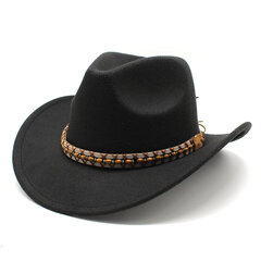 Vintage Naiset Miehet Etninen tyyli Länsi Cowboy Hattu Leveälierinen Gentleman Lady Jazz Cowgirl Cap Party Cloche Sombrero Panama Cap hinta ja tiedot | Miesten hatut, huivit ja käsineet | hobbyhall.fi