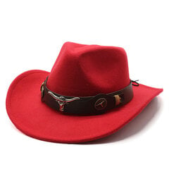 Muoti Länsi Cowboy Lehmän Pään Sisustus Panama Cowgirl Hat Church Sombrero Hombre Jazz Caps hinta ja tiedot | Miesten hatut, huivit ja käsineet | hobbyhall.fi