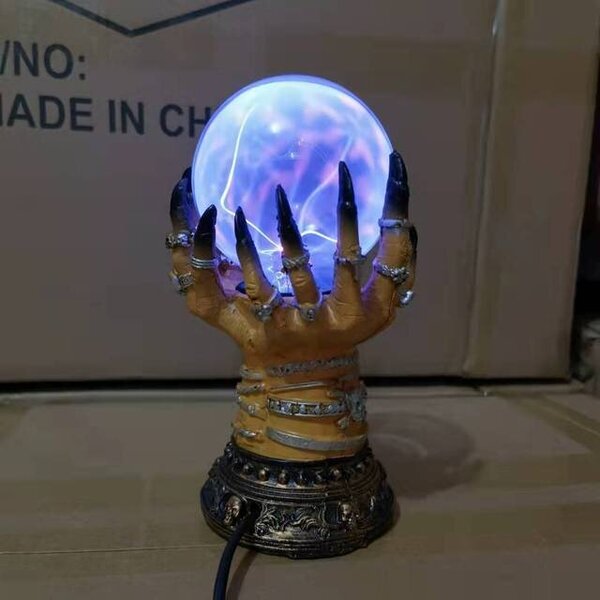 2024 Halloween Crystal Ball Luova Valoisa Ylellinen Taivaallinen Magic Skull Finger Plasma Ball Ghost Kodinsisustus