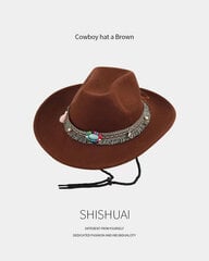 Villainen Länsi Cowboy Hattu Kansallinen Tuuli Miesten Ja Naisten Pariskunta Hattu Cowboy Hattu Stetson Style Pehmeä Fedora Sun Summer Western Ridi hinta ja tiedot | Miesten hatut, huivit ja käsineet | hobbyhall.fi