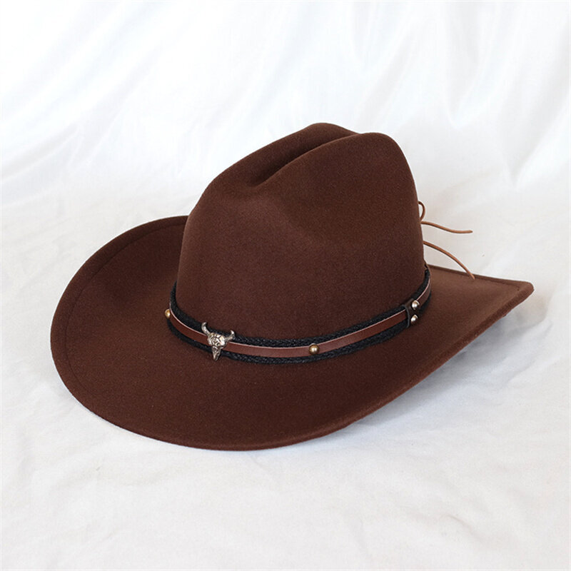 Miehet Naiset Länsi-Cowboy-hattu vyöllä Talvi Syksy Kirkko Jazz Elegantti Cowgirl Sombrero Lippalakit hinta ja tiedot | Miesten hatut, huivit ja käsineet | hobbyhall.fi