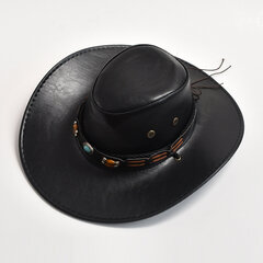 Vintage keinonahka Western Cowboy hatut naisille Miesten muoti Gentleman Panama Cowgirl Jazz Cap Sombrero Hombre hinta ja tiedot | Miesten hatut, huivit ja käsineet | hobbyhall.fi