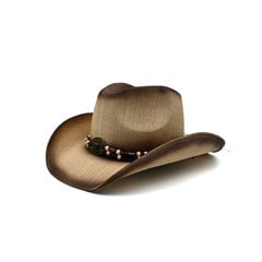 Vintage amerikkalainen länsimainen cowboyhattu kesä olkihattu hengittävä muotitrendi aurinkosuojahattu Panama jazzlippis hinta ja tiedot | Miesten hatut, huivit ja käsineet | hobbyhall.fi