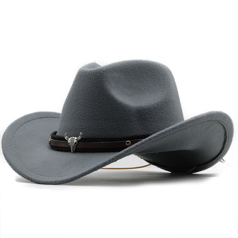 Metallilehmän pään etiketti Länsi-Cowboy-hattu naisille miehille lapsille syksyn tekovilla Fedora-hatut Cowgirl-huopahattu juhlamekko silinteri hinta ja tiedot | Miesten hatut, huivit ja käsineet | hobbyhall.fi