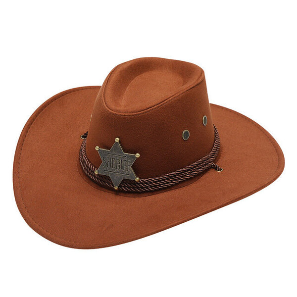 Vintage Western Cowboy -hattu miehille Naisten leveälierinen keinonahka juhlahattu Gentleman Cowgirl Jazz Caps Mongolialaiset lippalakit