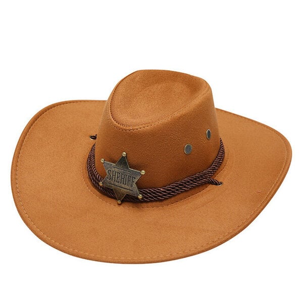 Vintage Western Cowboy -hattu miehille Naisten leveälierinen keinonahka juhlahattu Gentleman Cowgirl Jazz Caps Mongolialaiset lippalakit