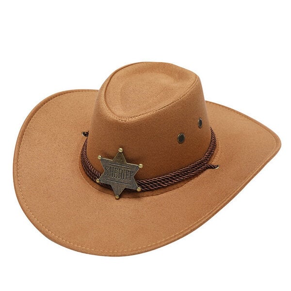 Vintage Western Cowboy -hattu miehille Naisten leveälierinen keinonahka juhlahattu Gentleman Cowgirl Jazz Caps Mongolialaiset lippalakit