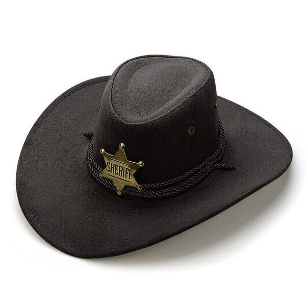 Vintage Western Cowboy -hattu miehille Naisten leveälierinen keinonahka juhlahattu Gentleman Cowgirl Jazz Caps Mongolialaiset lippalakit