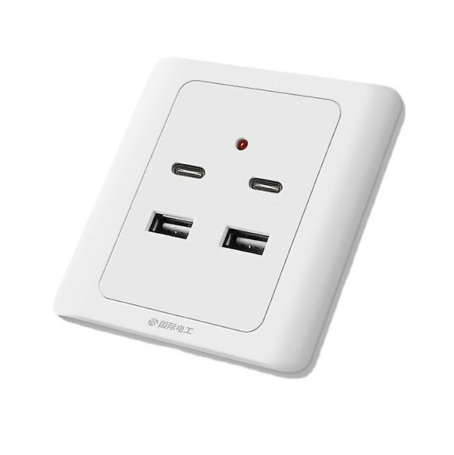 86 tyyppinen 220 V rakennustyömaa asuntola piilotettu 18 W pikalatauspaneeli kahdella USB-portilla TYPE C älykäs pikalatauspistoke hinta ja tiedot | Kytkimet ja pistorasiat | hobbyhall.fi